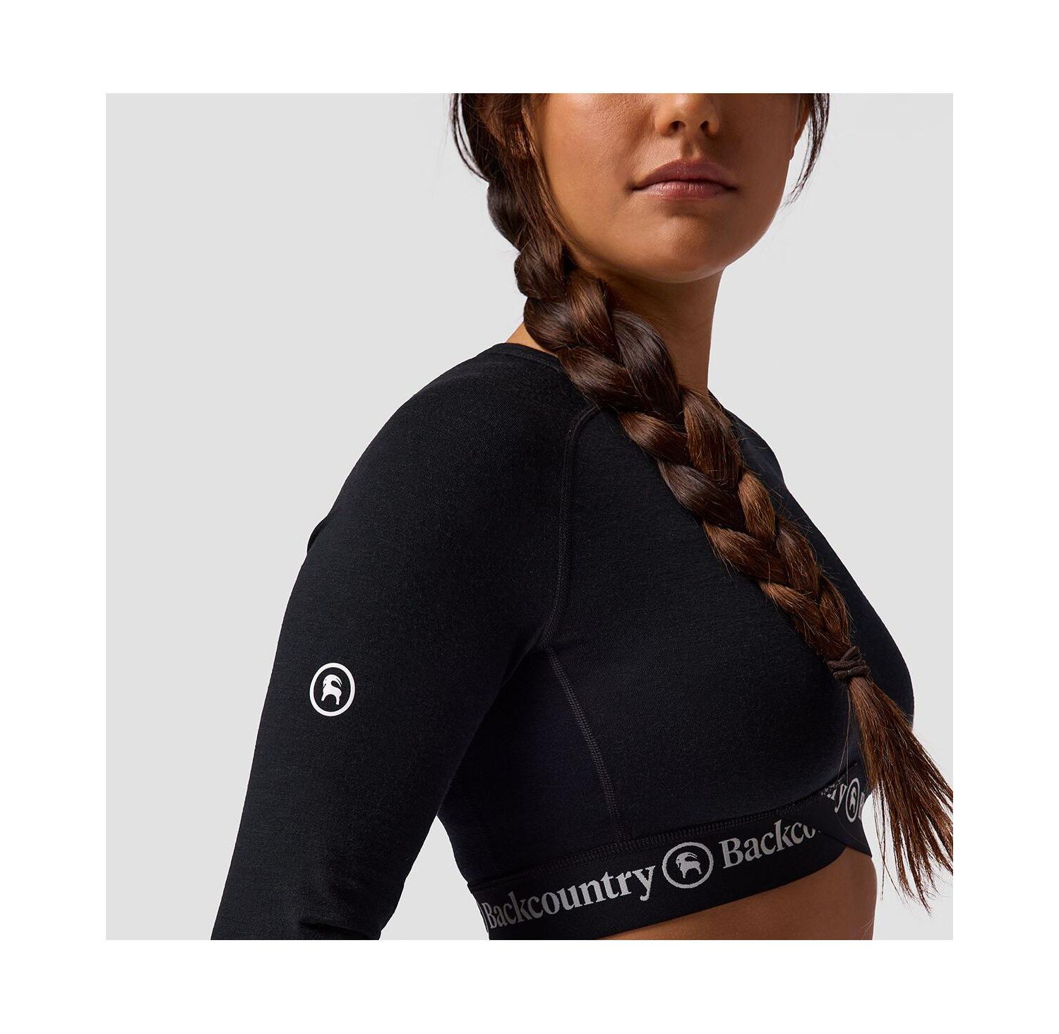 Women's BGA Cedars Merino Lt-Wt Baselayer Cropped Crew Top- Lightweight Long Underwear Tops
