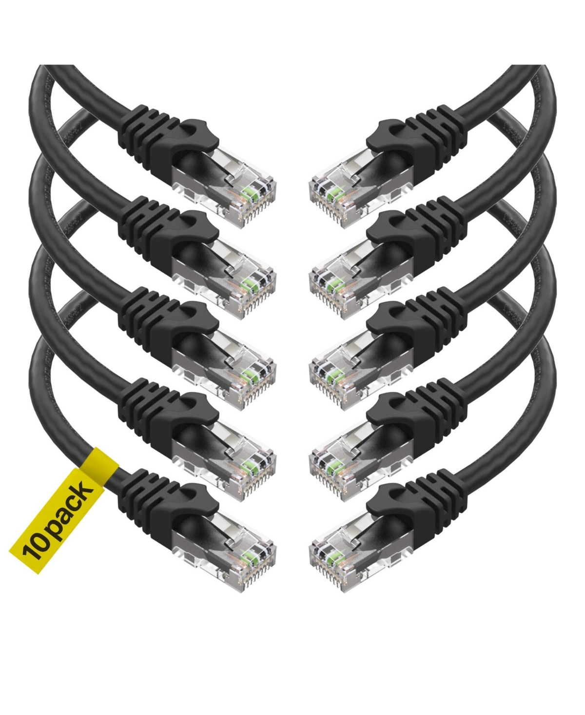 Ultra Clarity Cables Cat 6 Ethernet Cable 10-Pack High Speed Lan Internet Cord