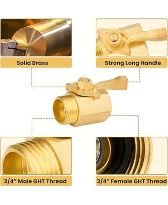 Brass Shut Off Valve Garden Hose Heavy Duty Connector