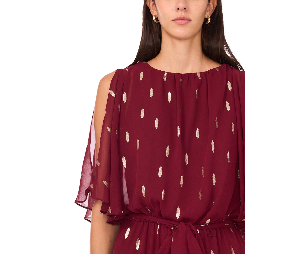 Msk Women's Crew Neck Belted Jumpsuit