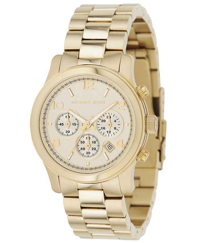 Michael Kors - Women's Chronograph Runway Gold-Tone Stainless Steel Bracelet Watch 38mm MK5055