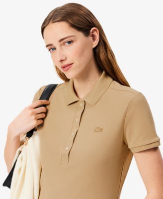 LACOSTE Women's Short Sleeve Slim-Fit Polo Top