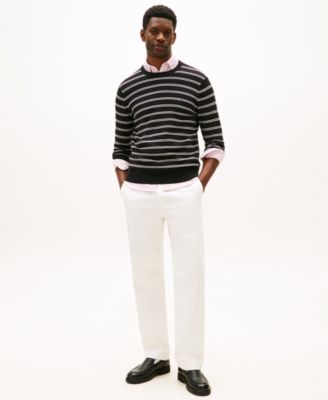 Men's Textured Cotton Crewneck Sweater