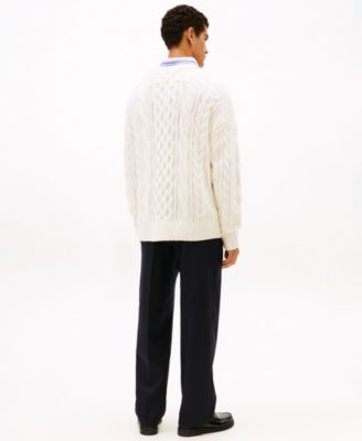 Men's Flag Cable Crewneck Sweater