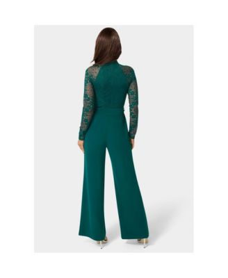 Women's Lace and Bodice Straight Leg Jumpsuit