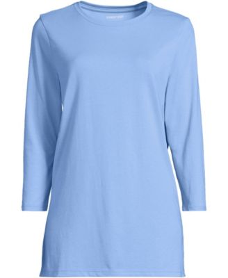 Plus Size 3/4 Sleeve Cotton Supima Tunic Top