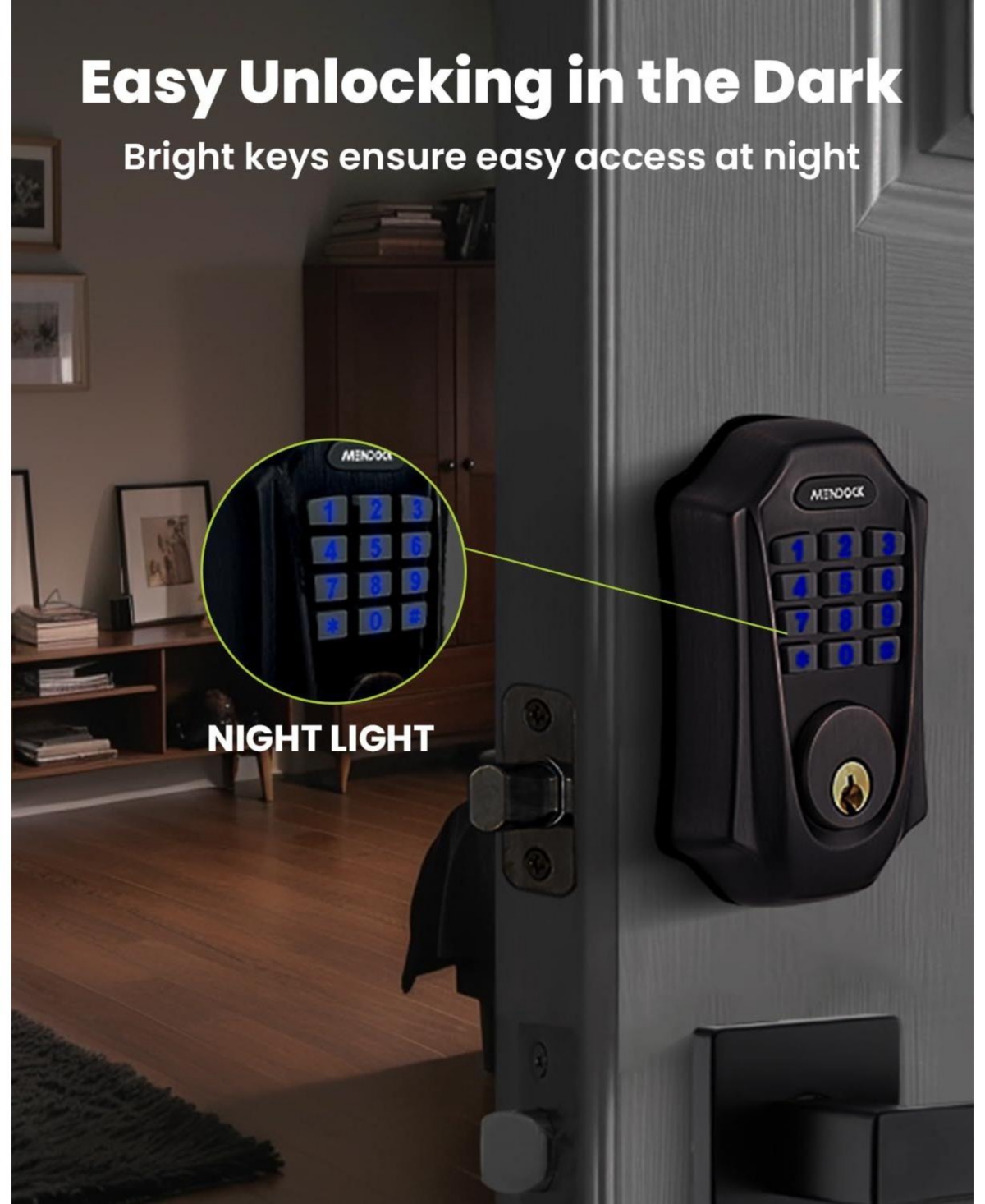 Zachvo Keyless-Entry Smartphone Bluetooth Deadbolt Smart Lock with Touch Keypad, Auto-Lock, IP54 Waterproof, Venetian Bronze