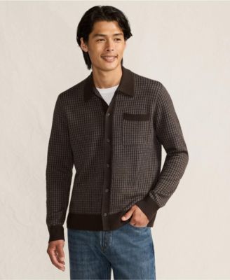 Men's Long Sleeve Washable Merino Button Through Sweater Polo