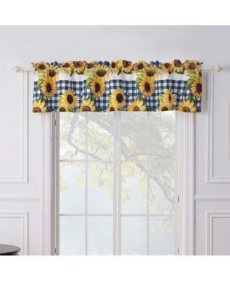 Sunflower Window Valance Gold 84in x 16in + 2in by Barefoot Bungalow