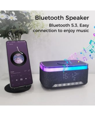 10W Bluetooth Stereo Speaker-Alarm Clock, Wireless Charging, RGB light