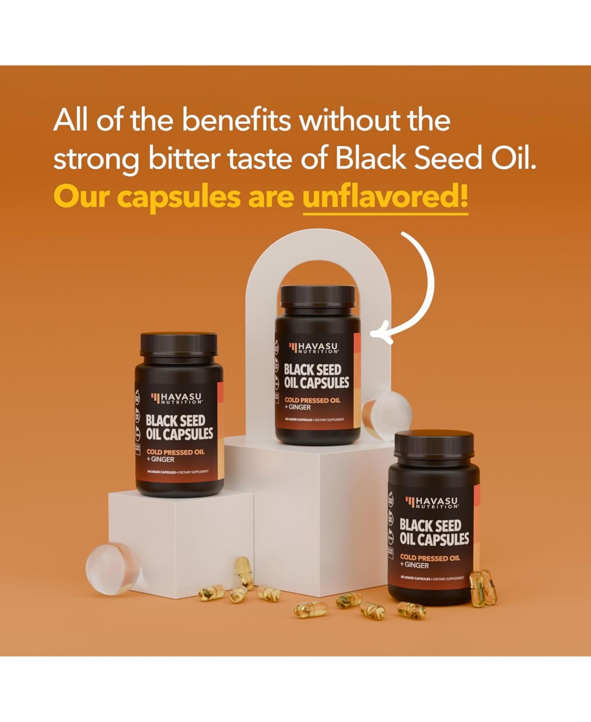 Havasu NutritionBlack Seed Oil + Ginger Liquid Capsules, 60ct