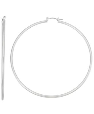 Nine West - Silver-Tone Hoop Earrings