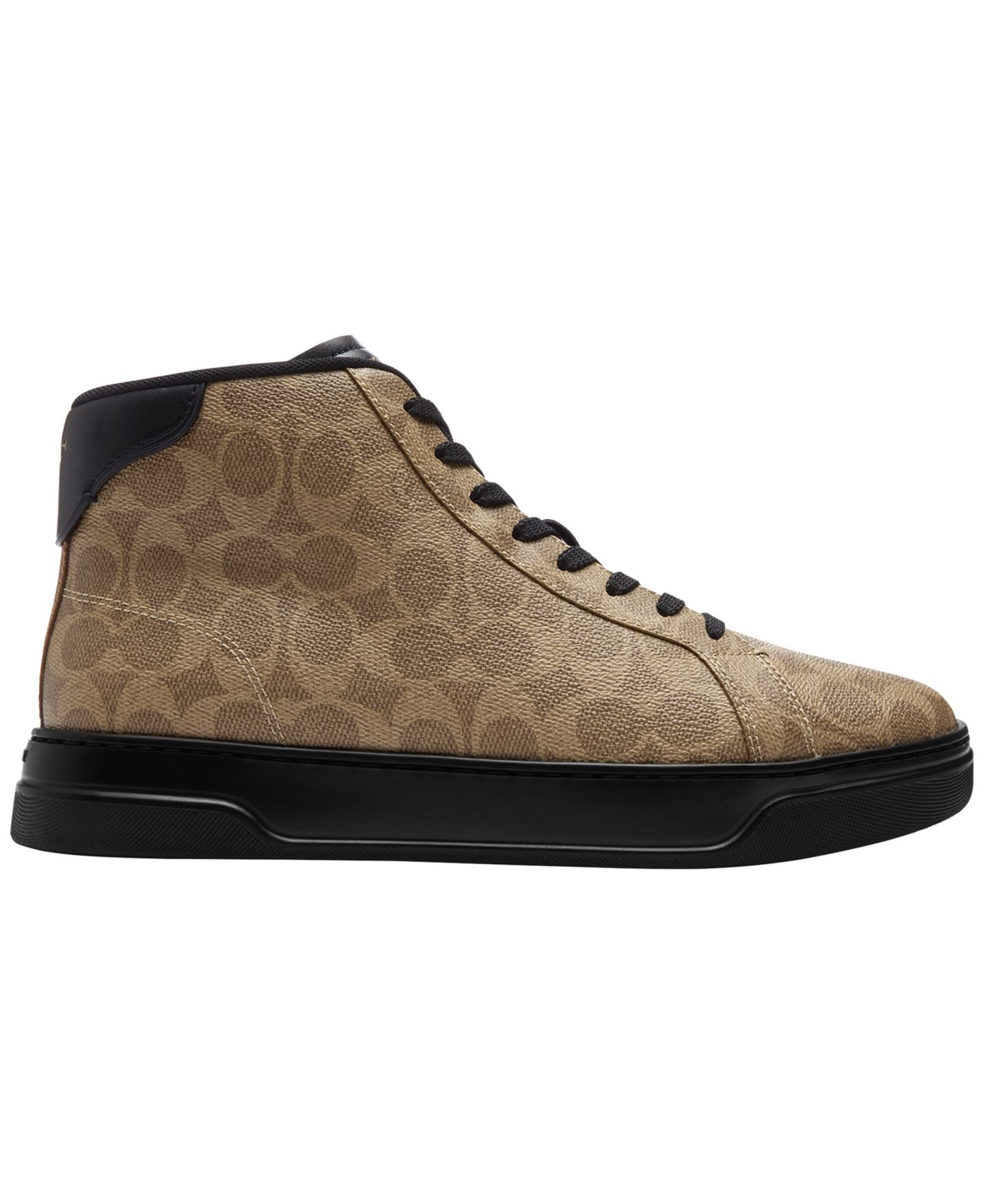 Мужские кроссовки COACH Highline Signature Canvas High Top, цвет: Хаки / Чёрный — фото 2