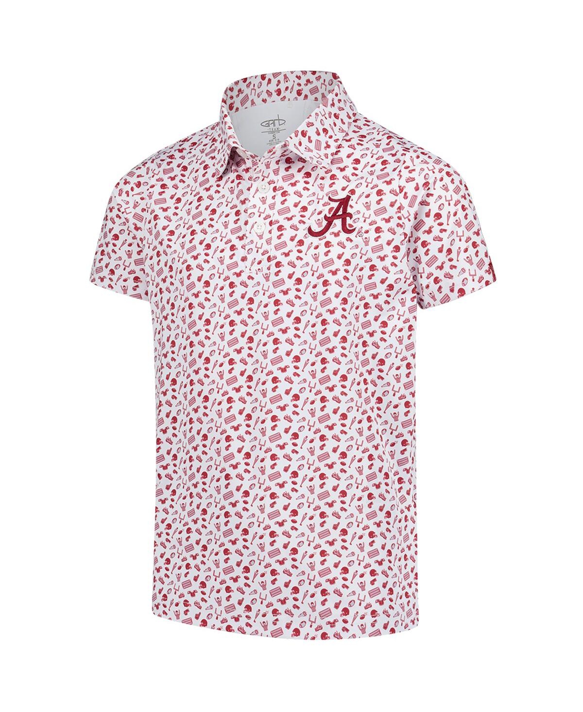 Garb Big Boys And Girls Crimson Alabama Crimson Tide Tom Allover Print Performance Polo Shirt In Multi