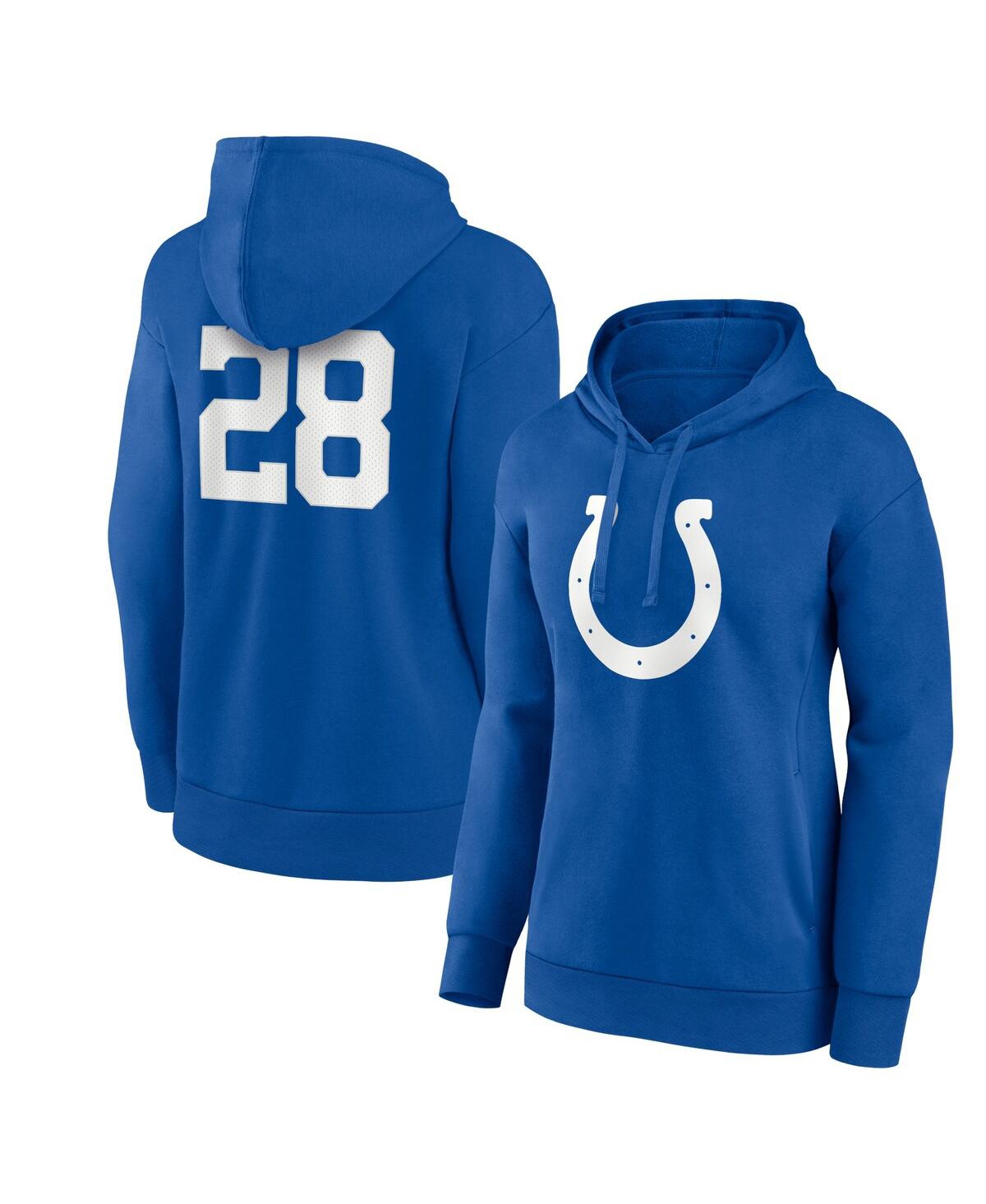 Fanatics Women's Jonathan Taylor Royal Indianapolis Colts Player Icon Name Number V-neck Pullover Hoodie In Blue