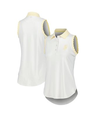 Peter Millar - Women's White/Yellow WM Phoenix Open Opal Stretch Sleeveless Jersey Polo