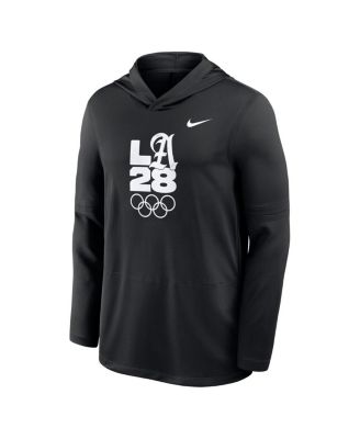 Men's Black LA28 Summer Lightweight Dri-FIT Long Sleeve Hoodie T-Shirt