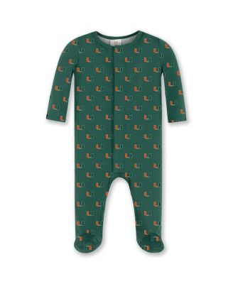 ZooZatz - Baby Boys and Girls Green Miami Hurricanes Magnetic Closure Sleeper
