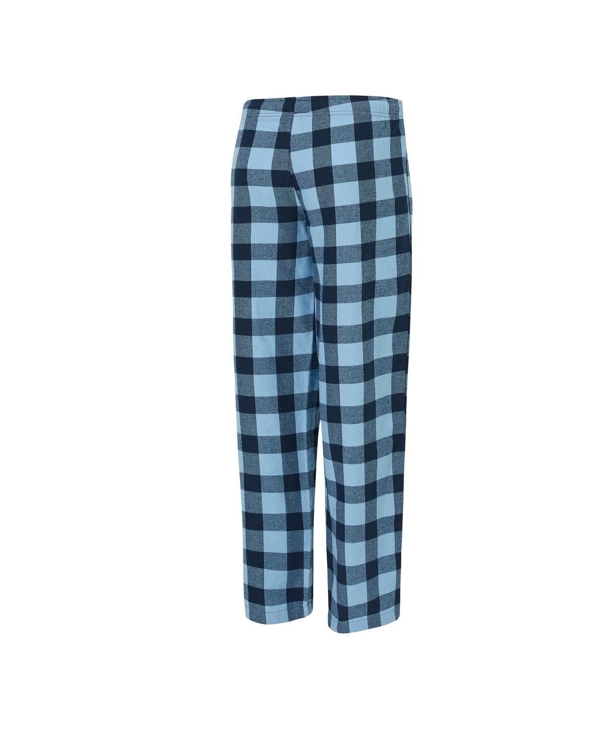 Concepts Sport Women's 2-pieceâ Powder Blue/navy Los Angeles Chargers Avondale T-shirt And Pants Flannel Pj Set In Blue