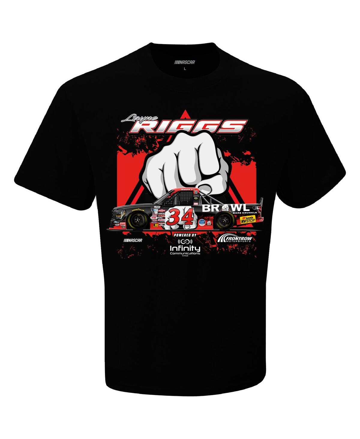 Checkered Flag Sports Men's Black Layne Riggs Bare Knuckle Boxing Car T-shirt In Black
