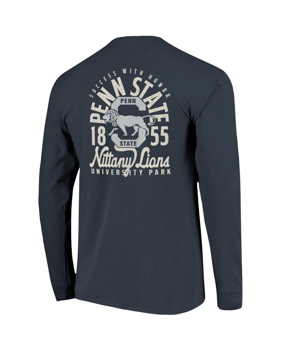 Image One Men's Navy Penn State Nittany Lions Comfort Colors Mascot Overlay Long Sleeve T-Shirt