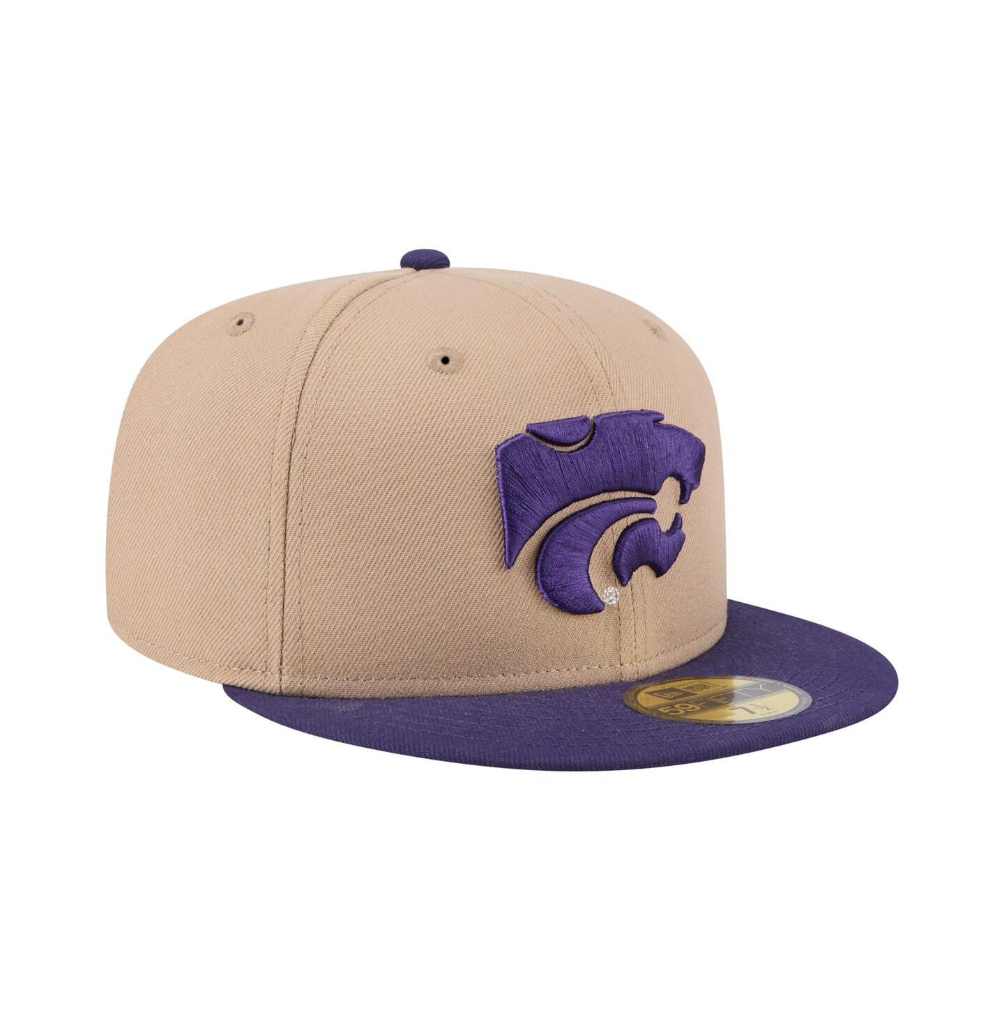 Мужская кепка New Era Khaki Kansas State Wildcats Two-Tone 59FIFTY Fitted Hat — фото 3