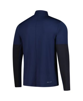 Men's Navy Ole Miss Rebels Dri-FIT Half-Zip Pullover Hoodie