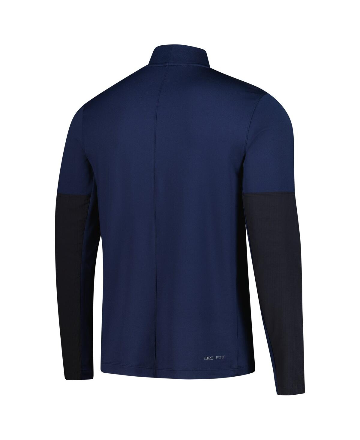 Nike Men's Navy Ole Miss Rebels Dri-fit Half-zip Pullover Hoodie In Blue