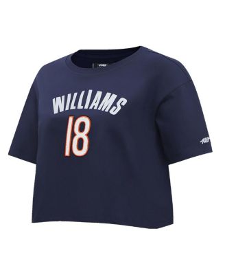 Women's Caleb Williams Navy Chicago Bears Player Name Number Cropped Boxy T-Shirt