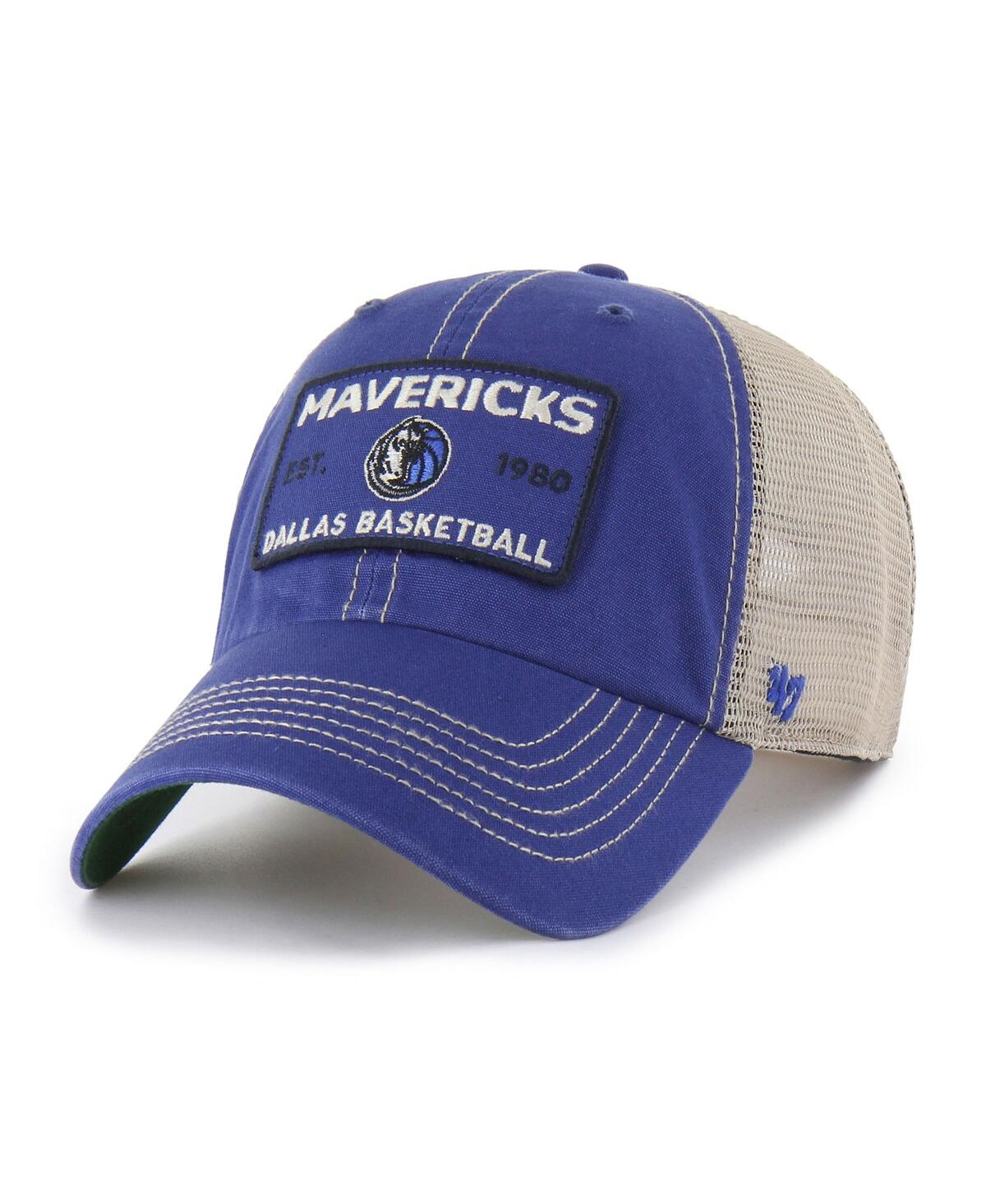 '47 Brand Men's Blue/Tan Dallas Mavericks Wabash Patch Clean Up Adjustable Hat