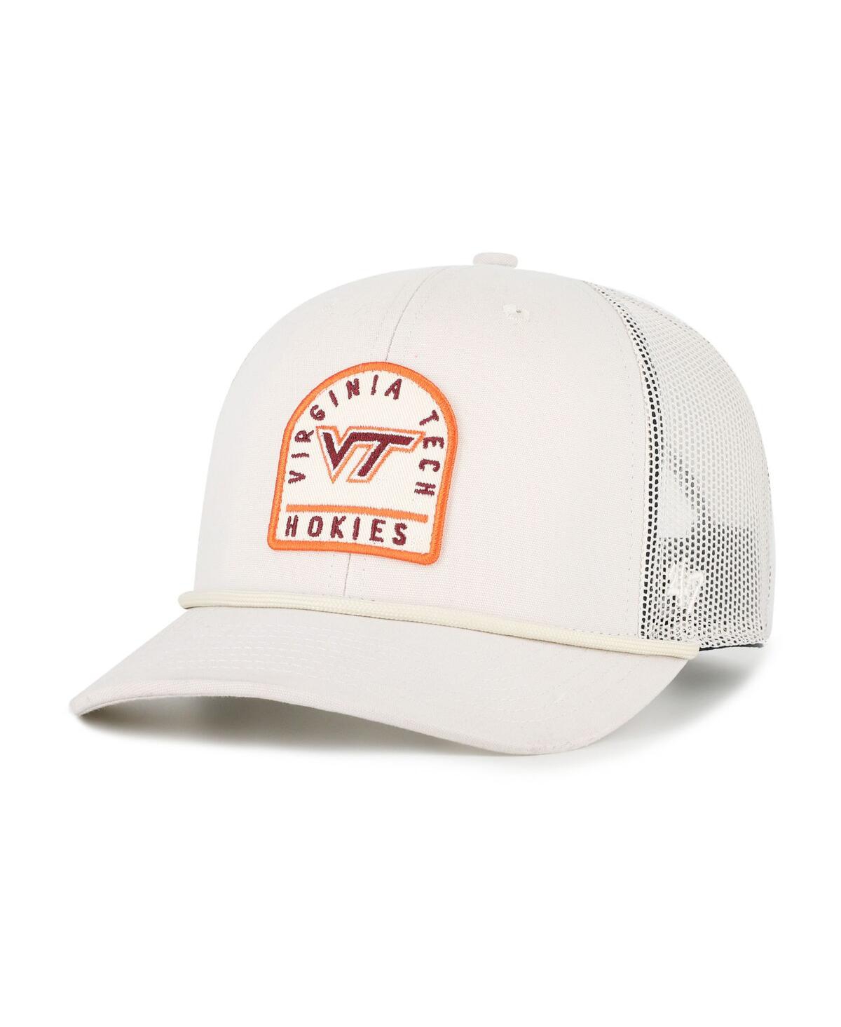 47 Brand Men's And Women's Cream Virginia Tech Hokies Core Inline Gravestone Adjustable Trucker Hat In White