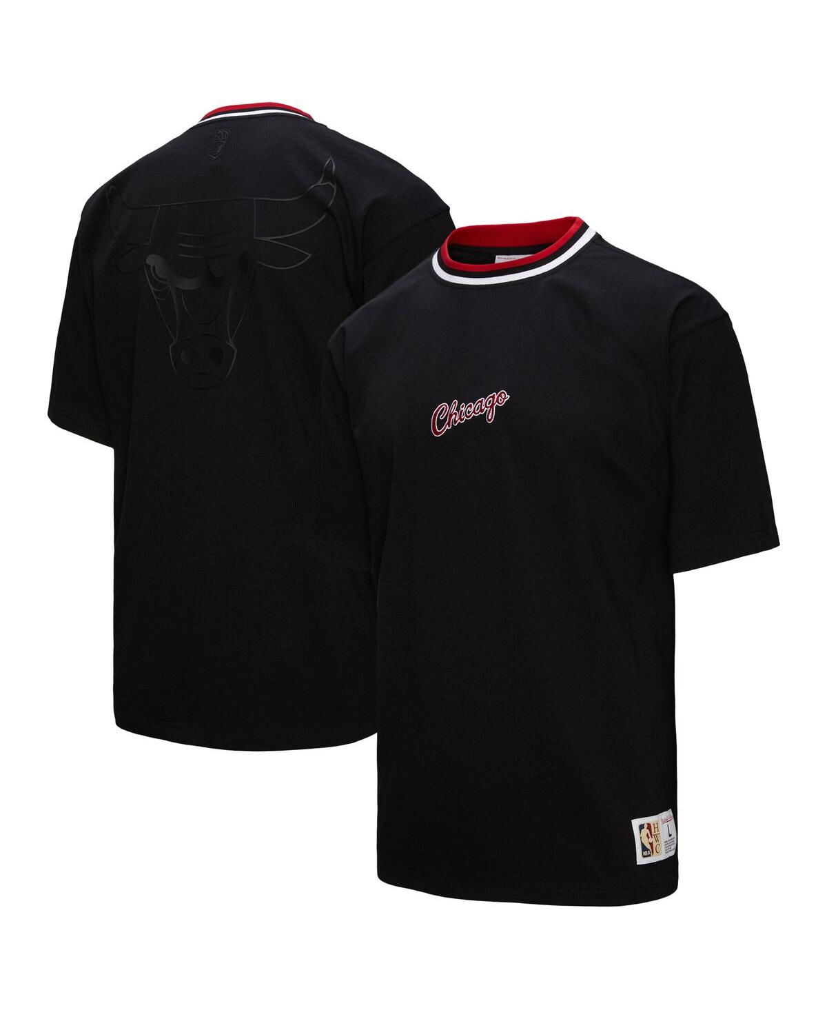 Mitchell & Ness Men's And Women's Black Chicago Bulls Playmaker Logo T-shirt In Black