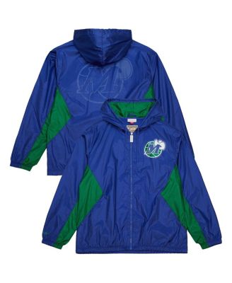 Mitchell & Ness - Men's Blue Dallas Mavericks Playmaker Full-Zip Windbreaker Jacket