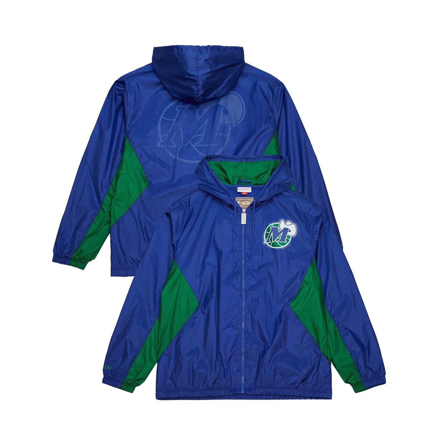 Мужская куртка Mitchell & Ness Blue Dallas Mavericks Playmaker Full-Zip Windbreaker — фото 1