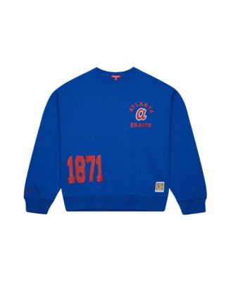 Women's Royal Atlanta Braves Cooperstown Collection Crewneck Sweatshirt
