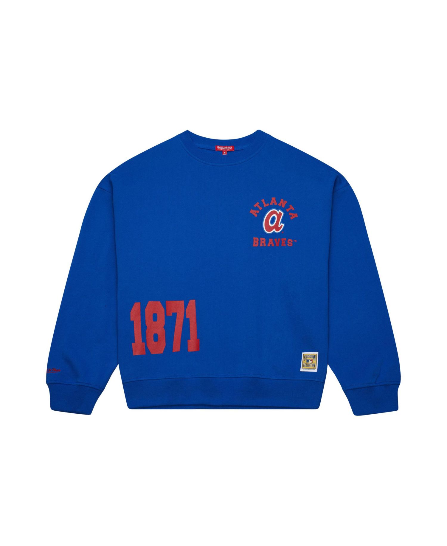 Women's Royal Atlanta Braves Cooperstown Collection Crewneck Sweatshirt