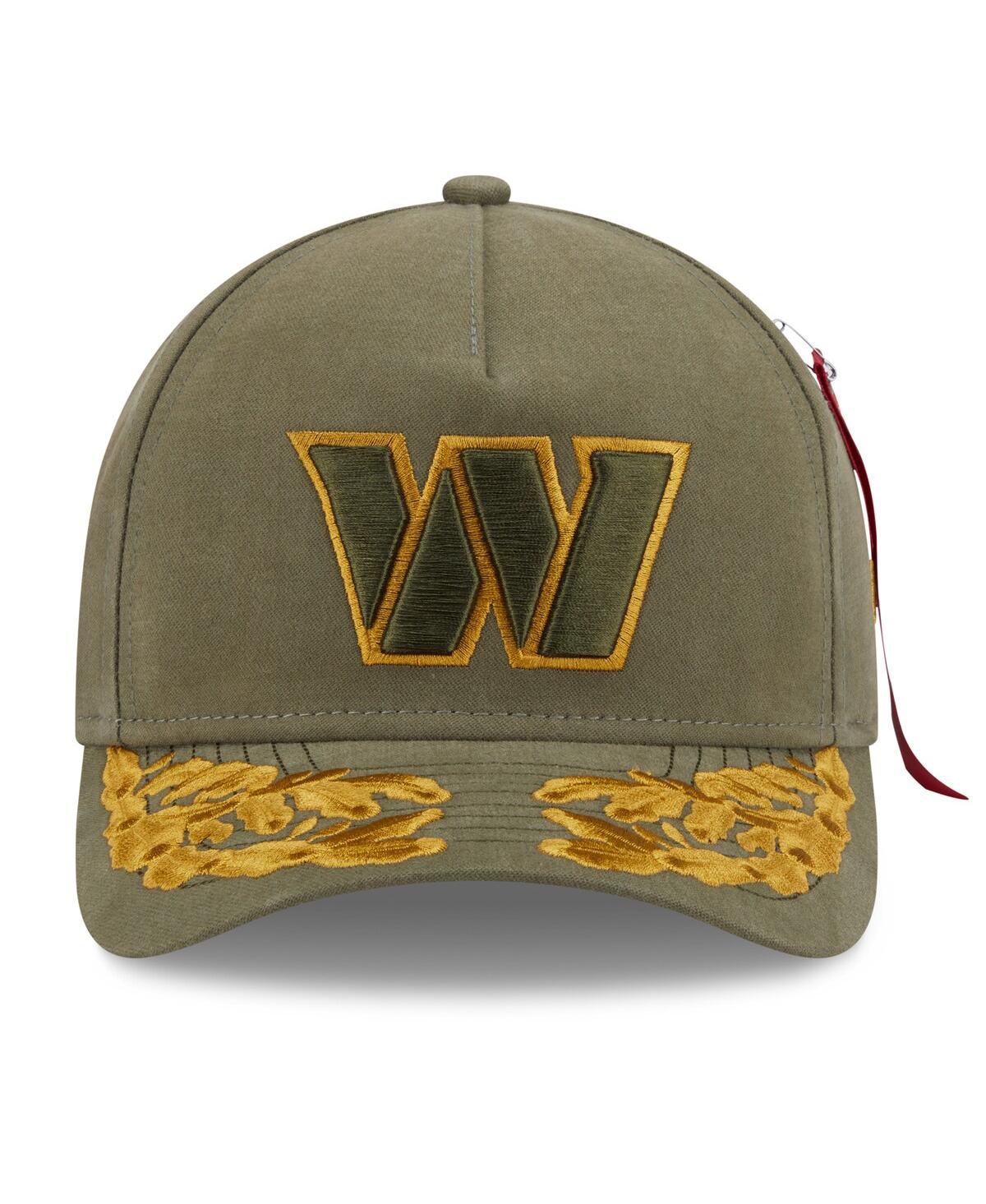 New Era x Alpha Industries Men's Olive Washington Commanders A-Frame 9FORTY Adjustable Hat