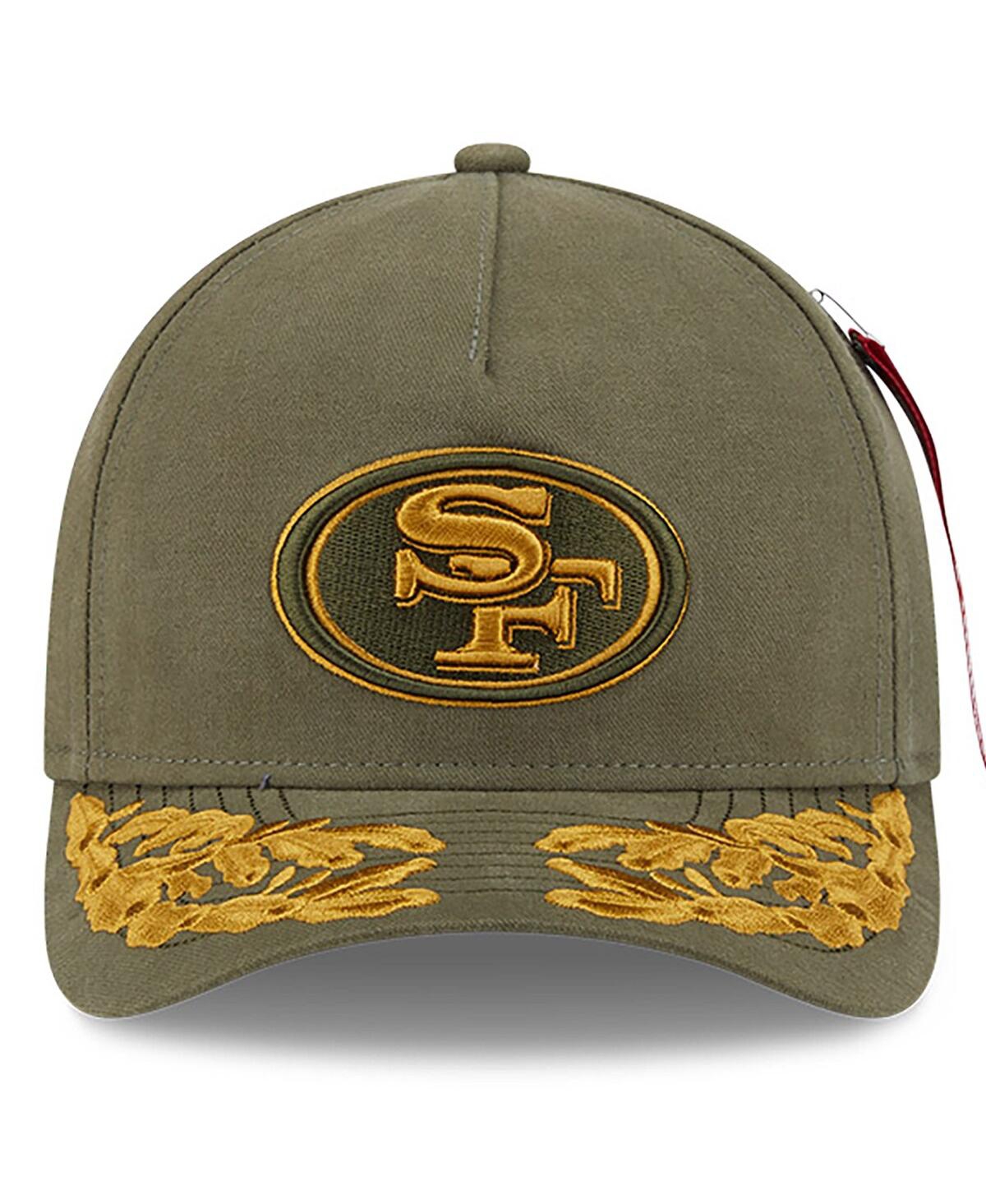 New Era X Alpha Industries Men's Olive San Francisco 49ers A-frame 9forty Adjustable Hat In Gray