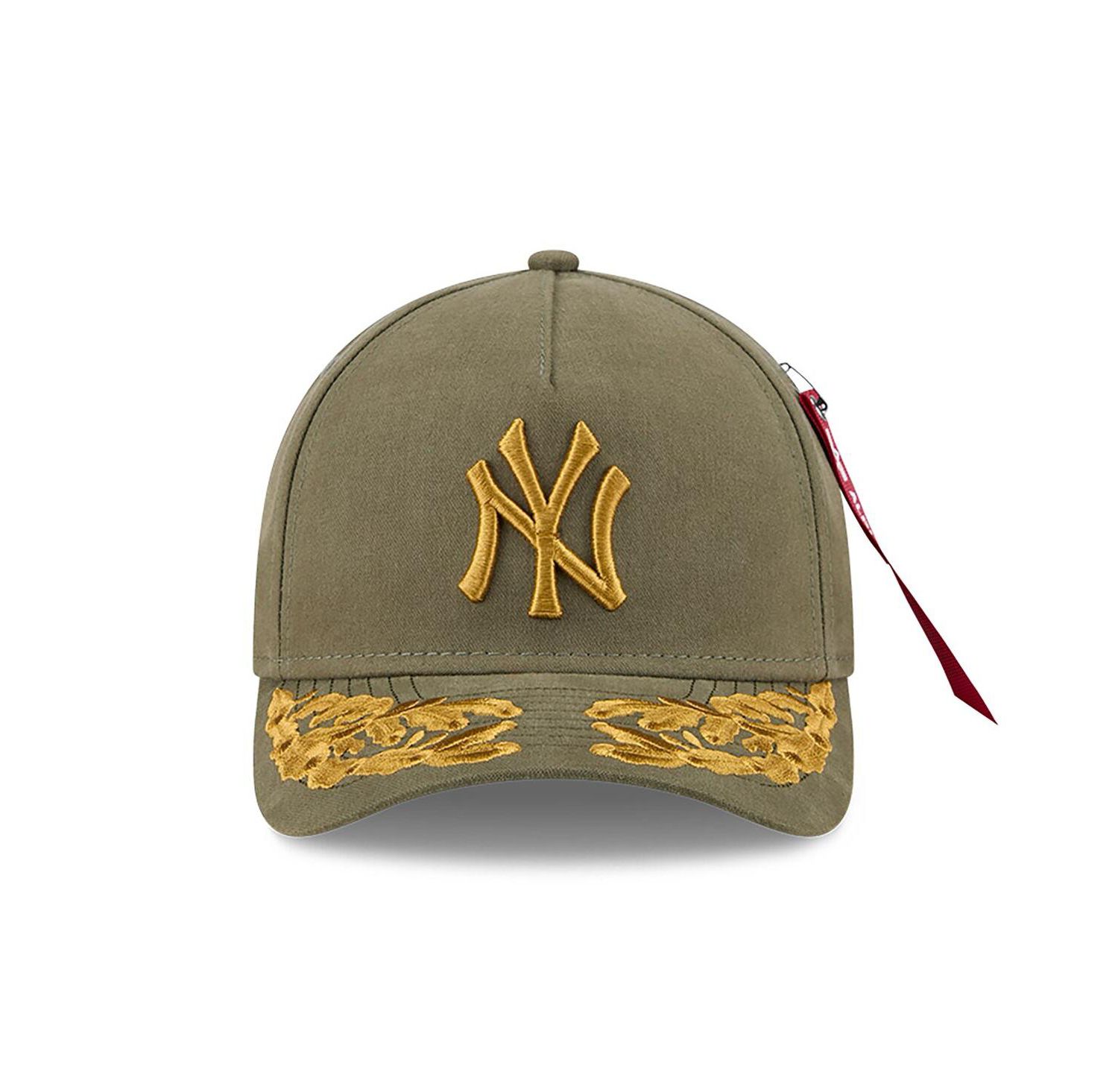 x Alpha Industries Men's Olive New York Yankees A-Frame 9FORTY Adjustable Hat