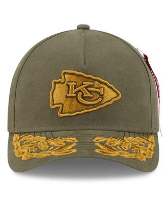 x Alpha Industries Men's Olive Kansas City Chiefs A-Frame 9FORTY Adjustable Hat