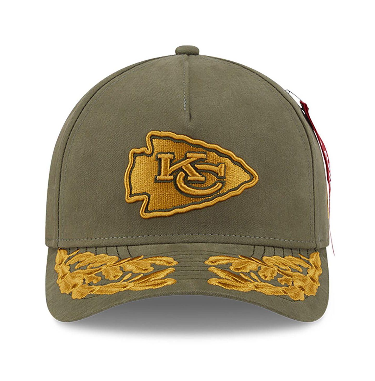 Мужская кепка New Era x Alpha Industries Olive Kansas City Chiefs A-Frame 9FORTY Adjustable Hat — фото 2