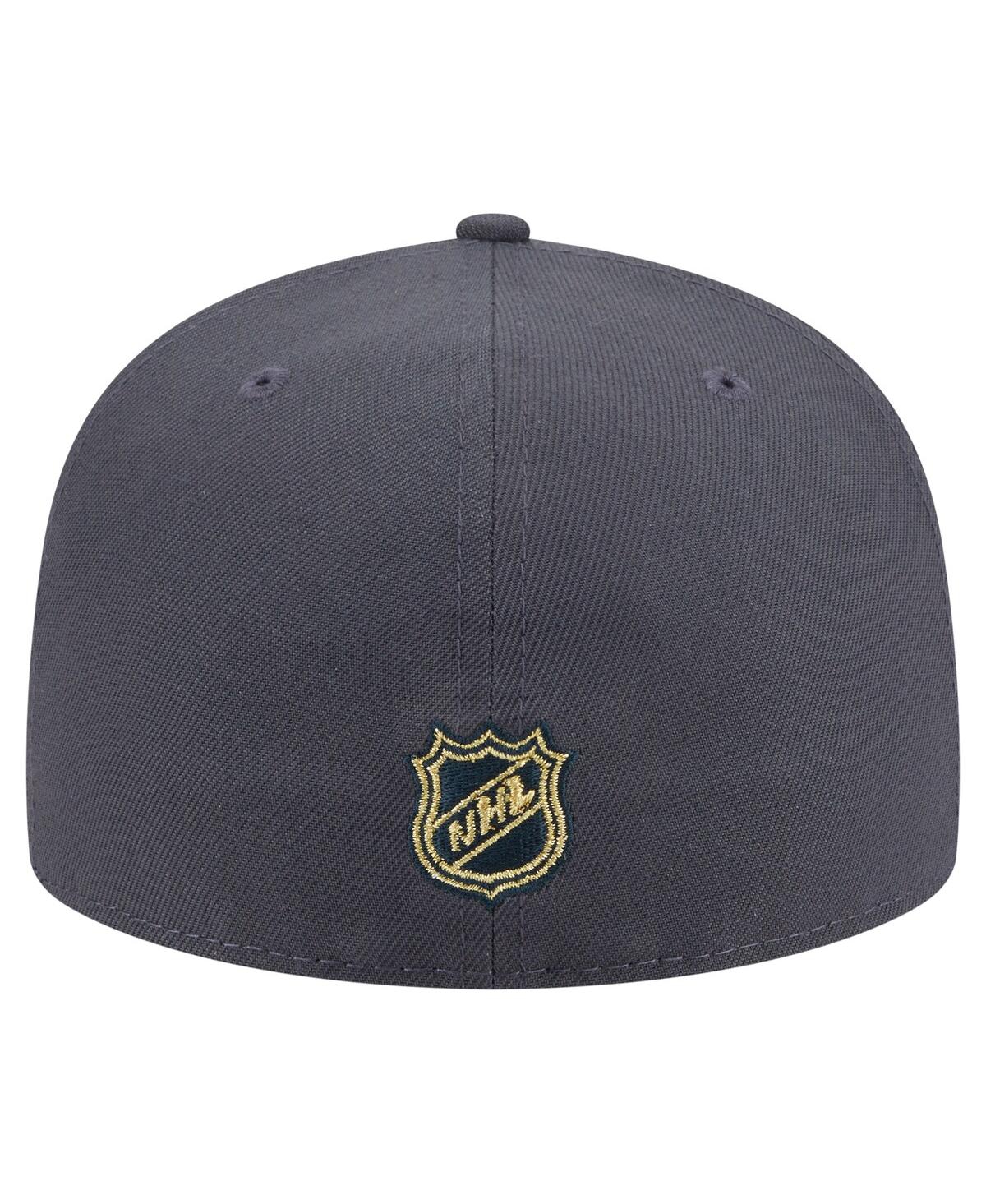 New Era Men's Gray Vegas Golden Knights Oversized Arch 59fifty Fitted Hat In Gray