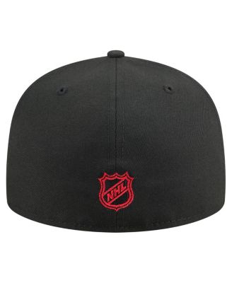 Men's Black Chicago Blackhawks Oversized Arch 59Fifty Fitted Hat