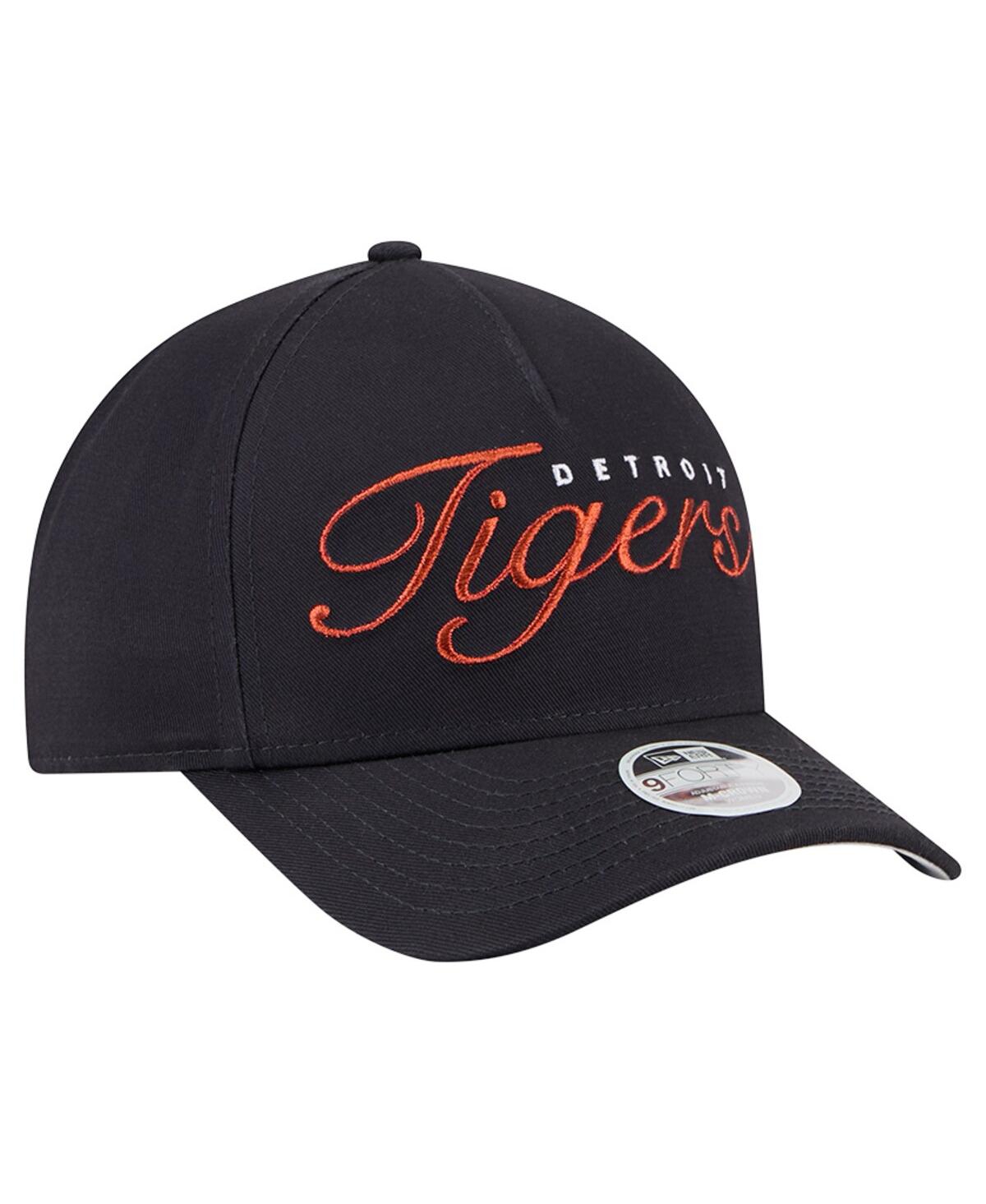 New Era Women's Navy Detroit Tigers Metallic A-frame 9forty Adjustable Hat In Blue