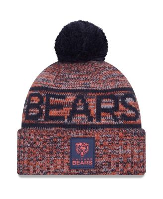 New Era - Men's Orange Chicago Bears 2025 Sideline Cold Weather Cuffed Knit Hat with Pom