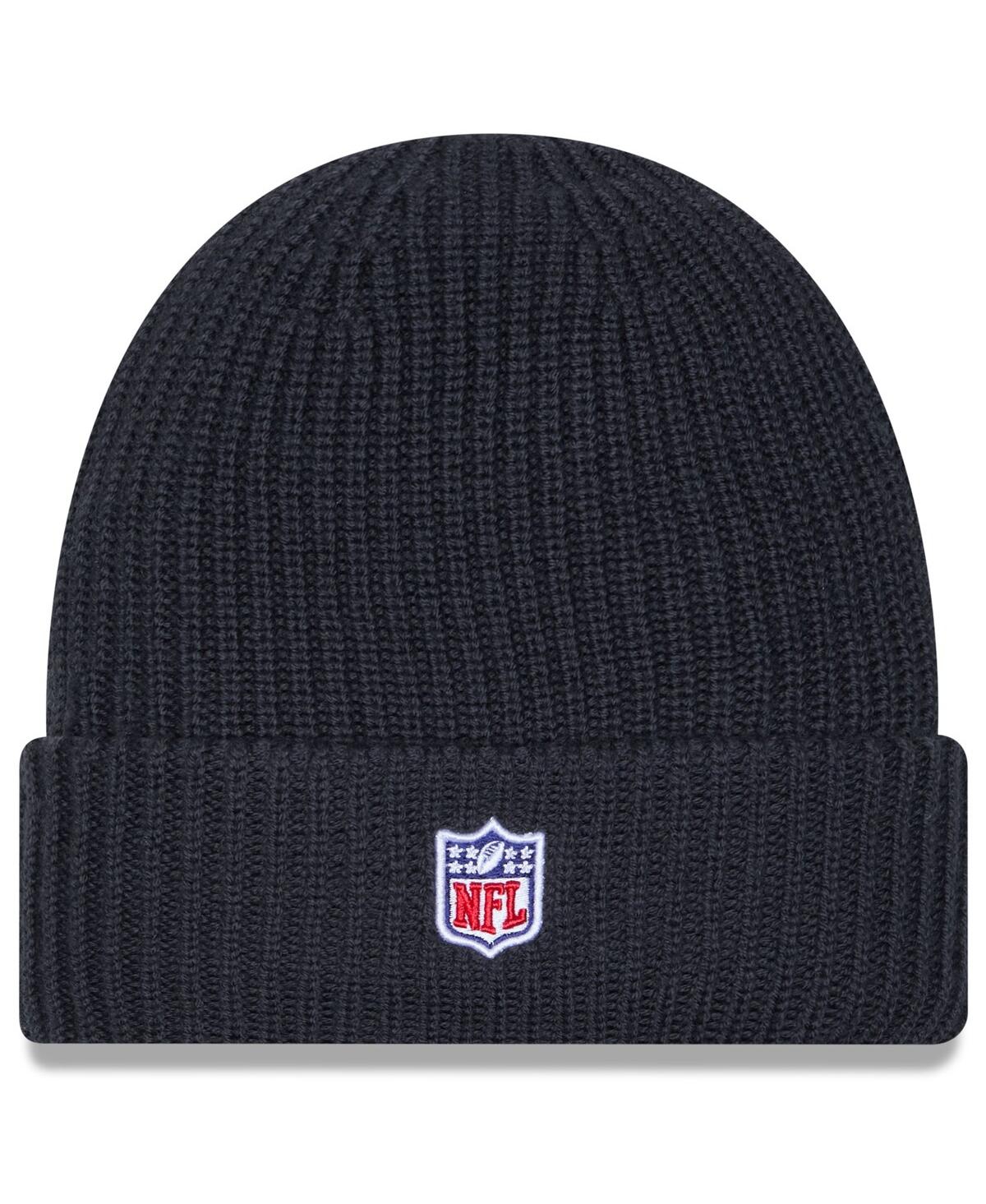 New Era Men's Charcoal Kansas City Chiefs 2025 Sideline Cold Weather Cuffed Knit Hat In Black