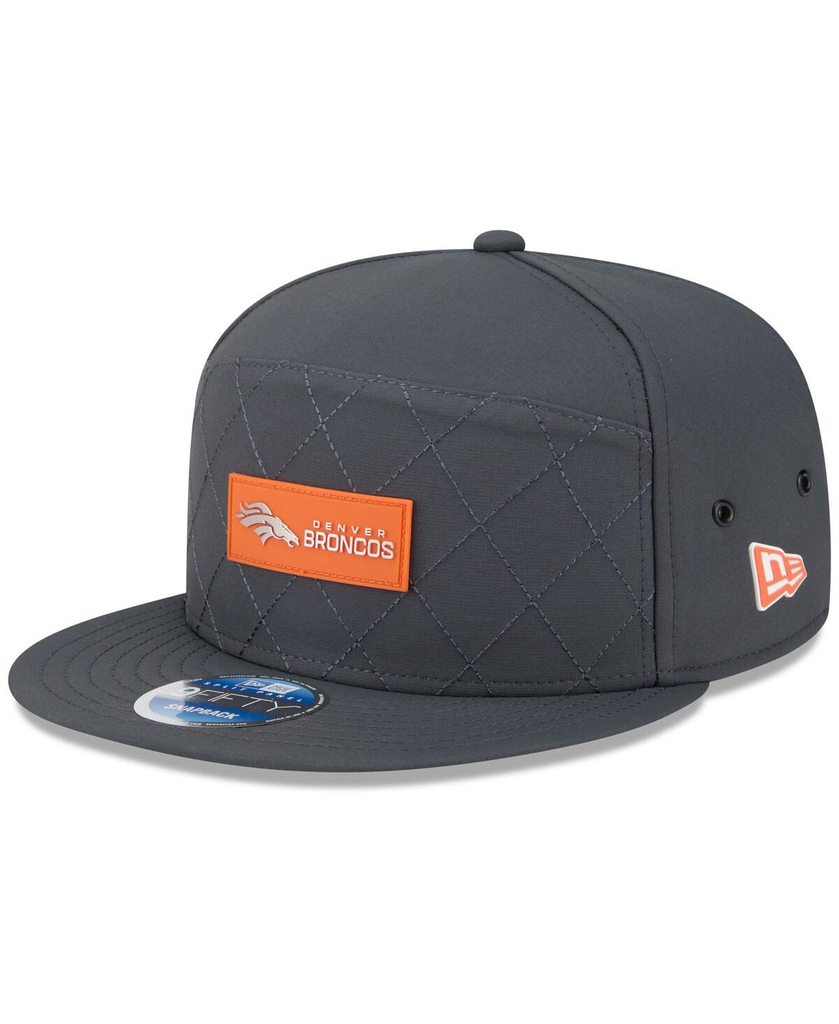 New Era Men's Charcoal Denver Broncos 2025 Sideline Cold Weather Split Panel 9FIFTY Snapback Hat