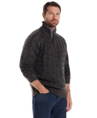 Men's Cable Knit Quarter Button Long Sleeve Sweater