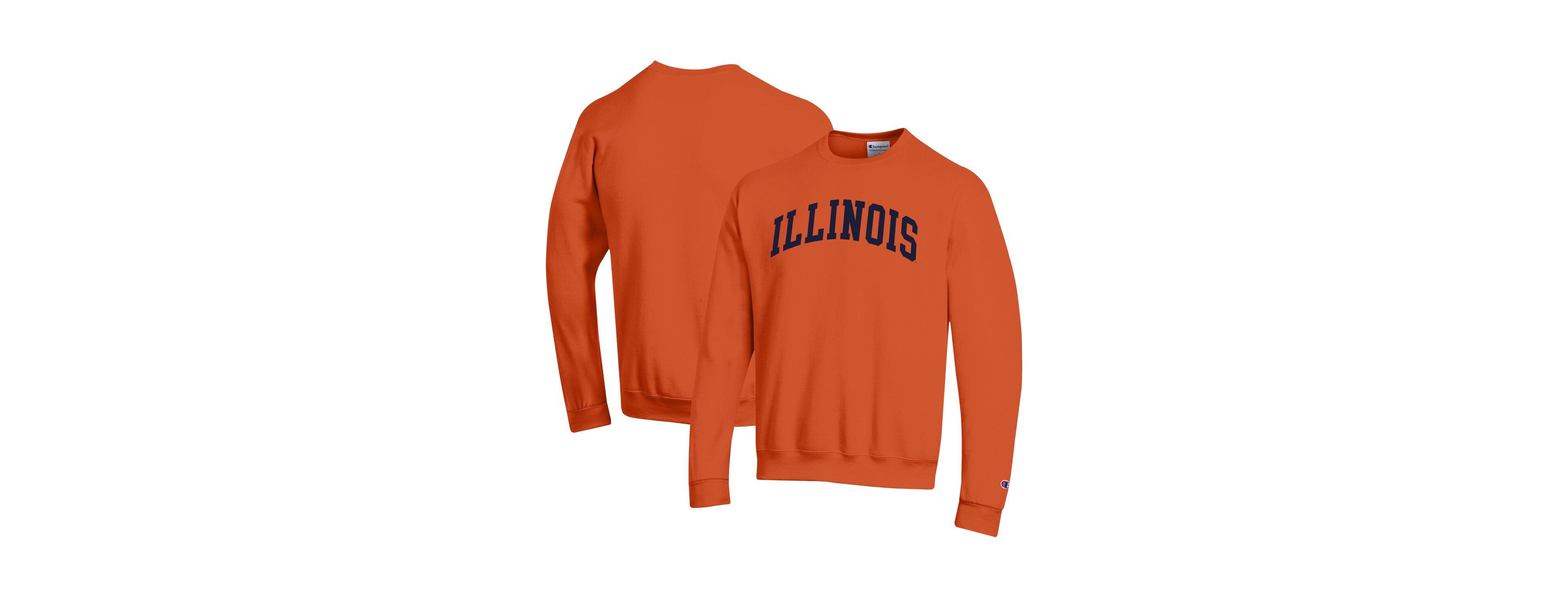 Champion Men's Orange Illinois Fighting Illini Basic Arch Fleece Pullover Sweatshirt