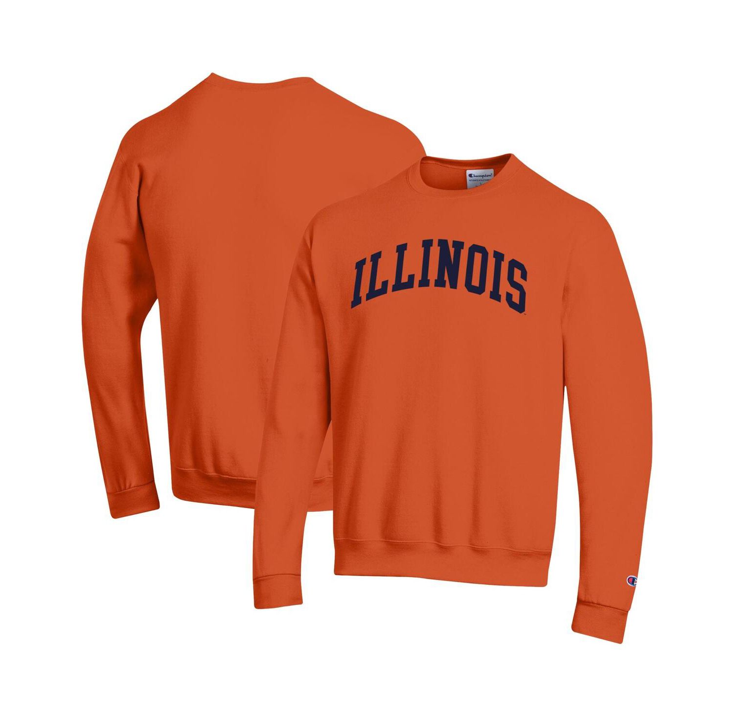 Men's Orange Illinois Fighting Illini Basic Arch Fleece Pullover Sweatshirt